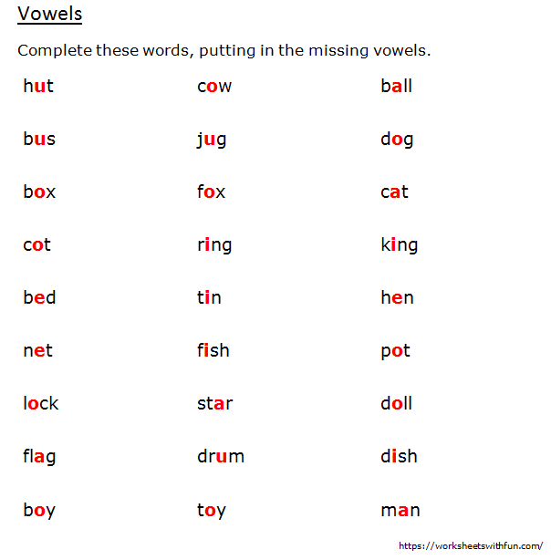 Two Vowels Word List